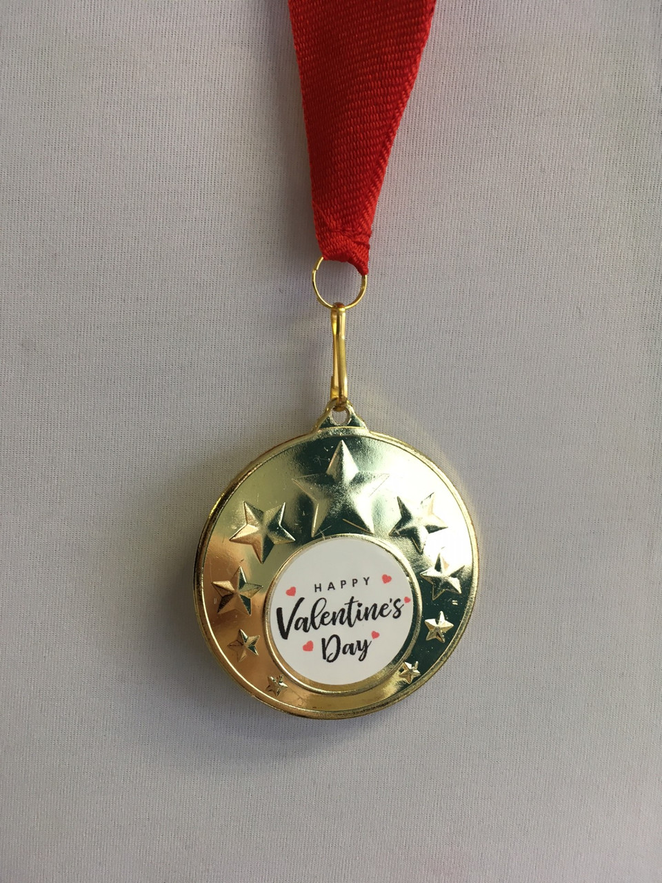 Valentine's Gift Personalised Medal 50mm with Happy Valentine's Day Logo