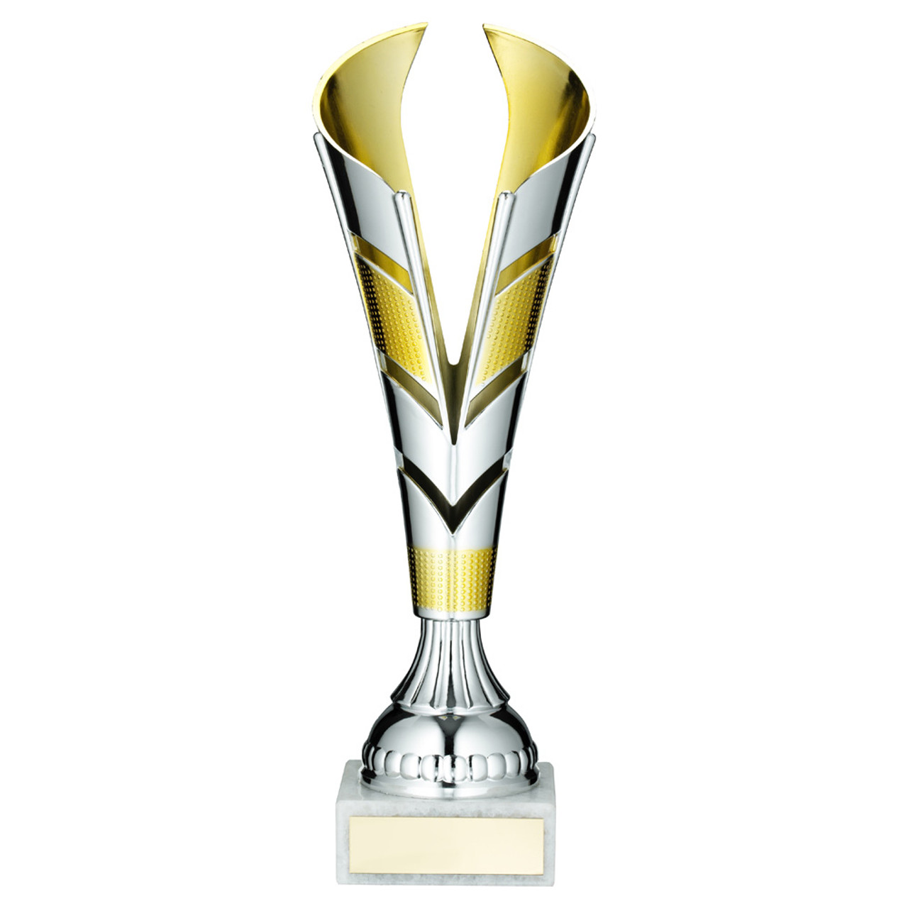 Affordable Silver & Gold Sports Award Plastic V Cup