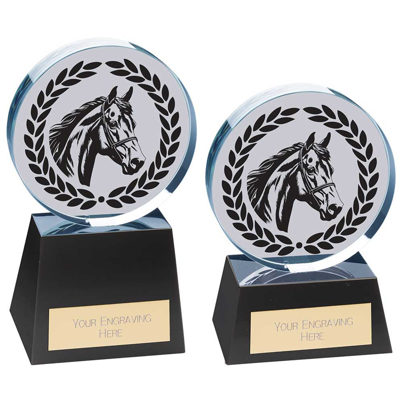 Emperor Equestrian Glass Horse Show Award in 2 Sizes