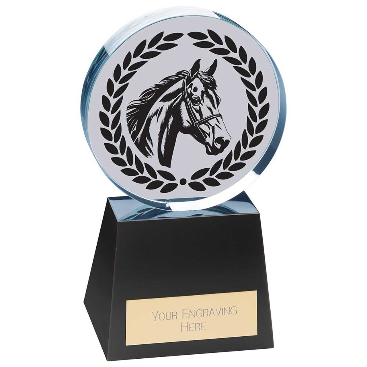 Emperor Equestrian Glass Horse Show Award  - Medium Size Trophy