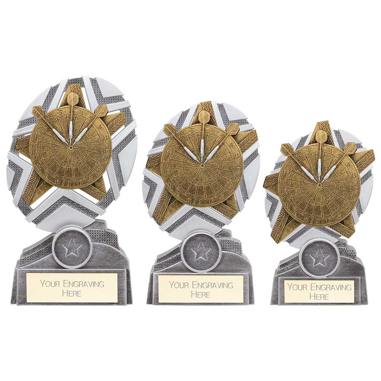 Darts & Dartboard The Stars Plaque Trophy in 3 sizes
