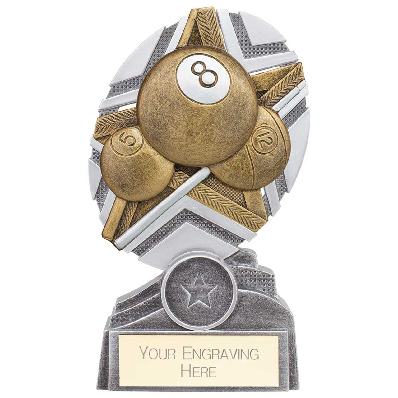 Pool The Stars Plaque Trophy with custom logo and free engraving