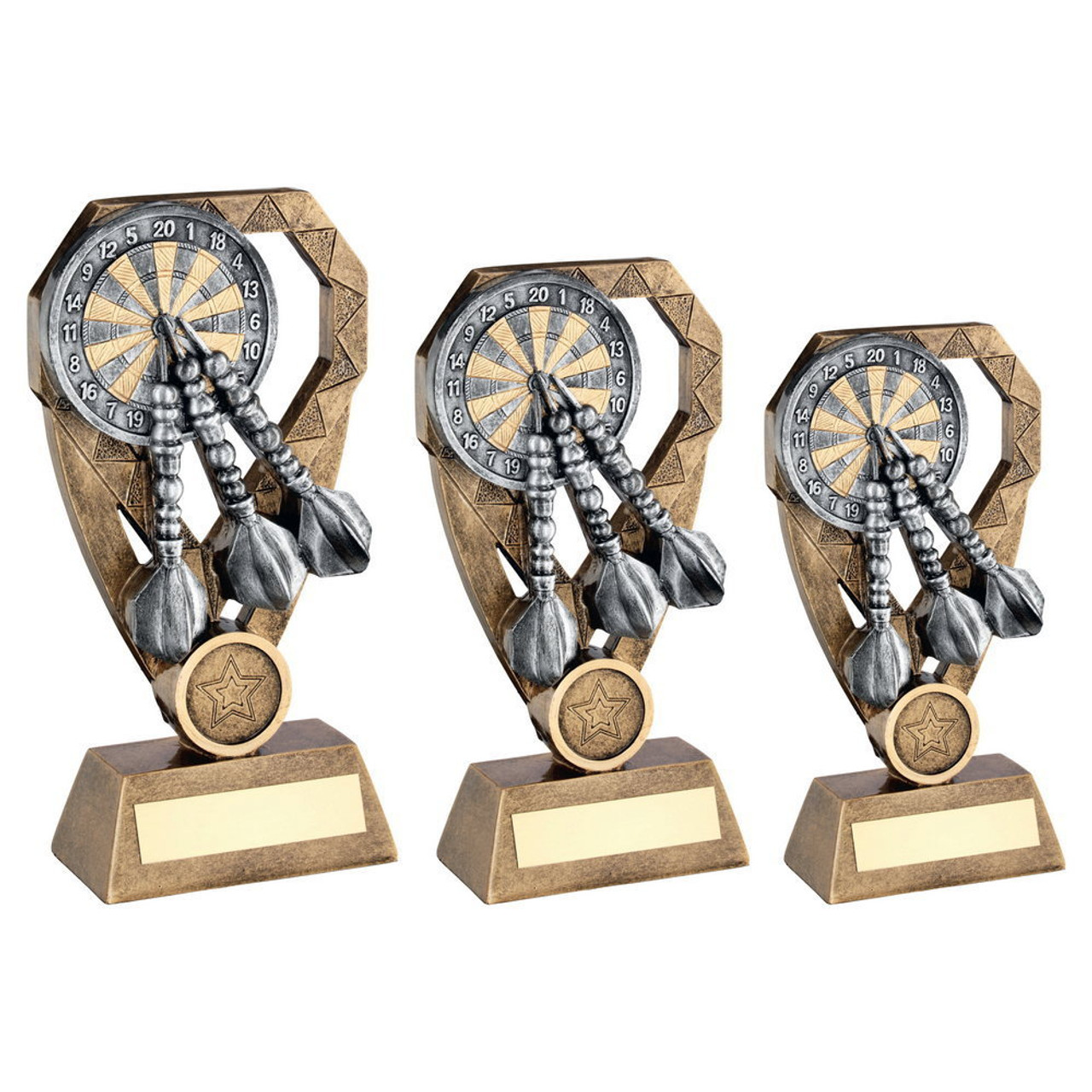 Darts & Dartboard Diamond Trophy in 3 Sizes