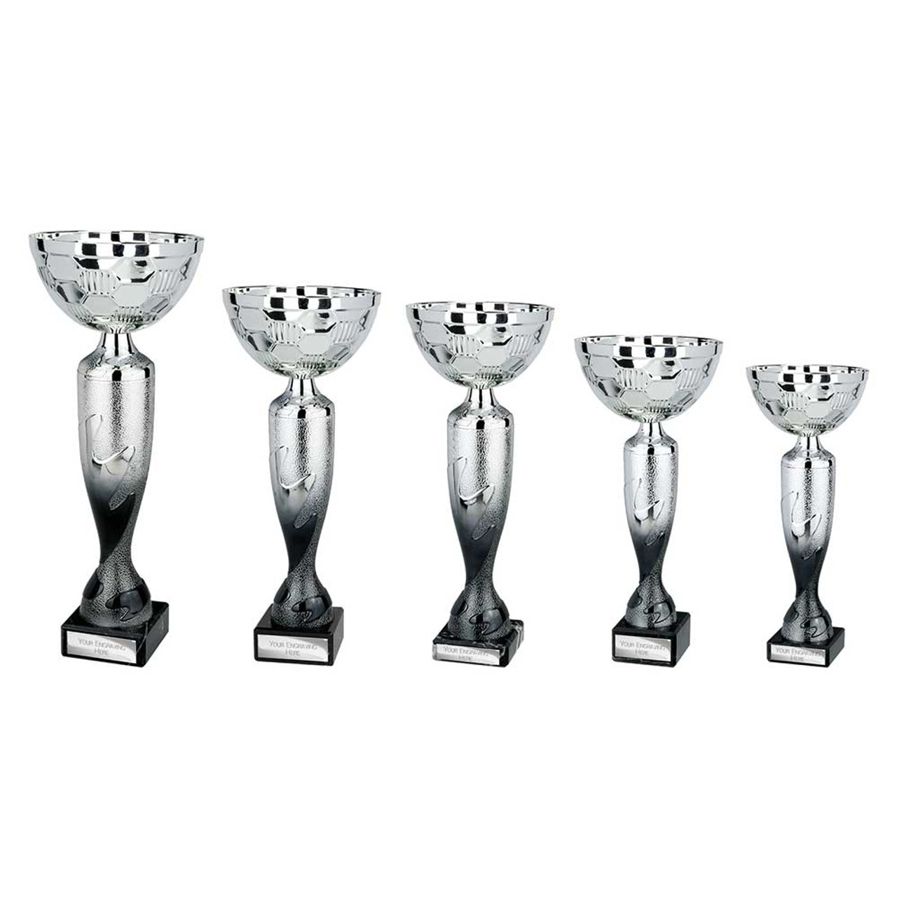Eruption Ombre Cup Black & Silver Trophy Free Engraving 