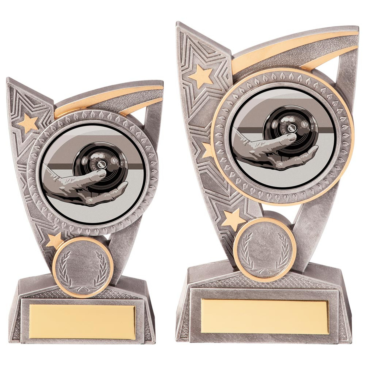 Lawn Bowls Silver & Gold Triumph Award in 2 Sizes