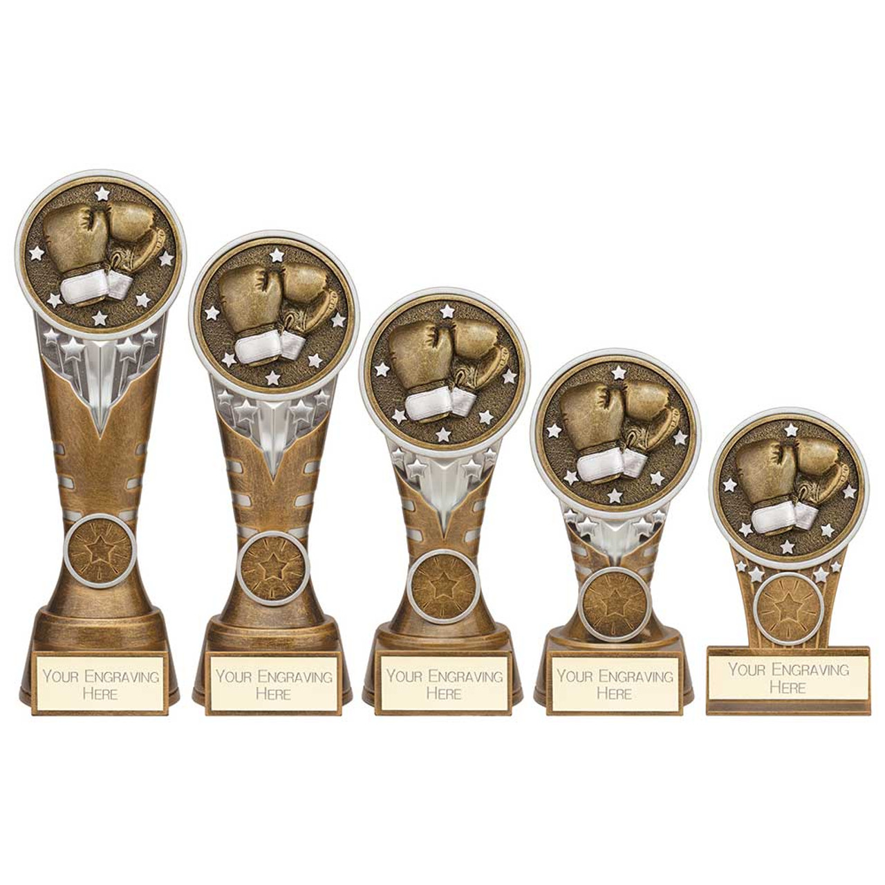 Ikon Boxing Award Gold & Silver Trophy Series in 5 Sizes