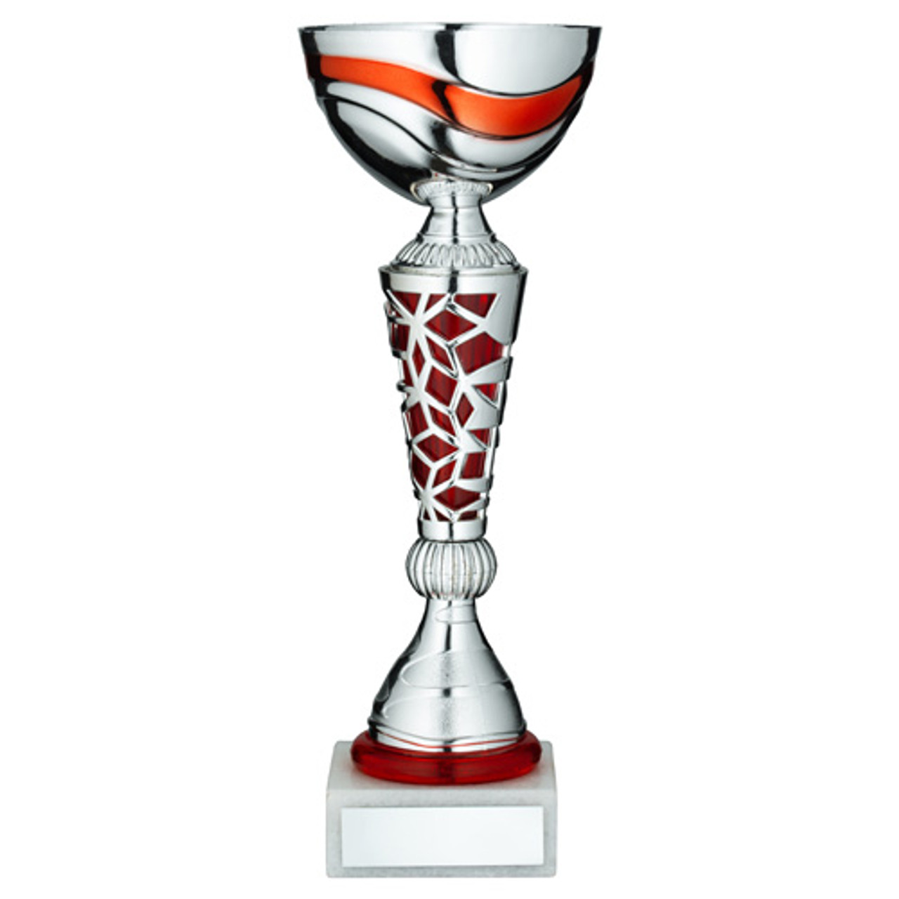 Silver & Red Multisport Cup With Free Engraving