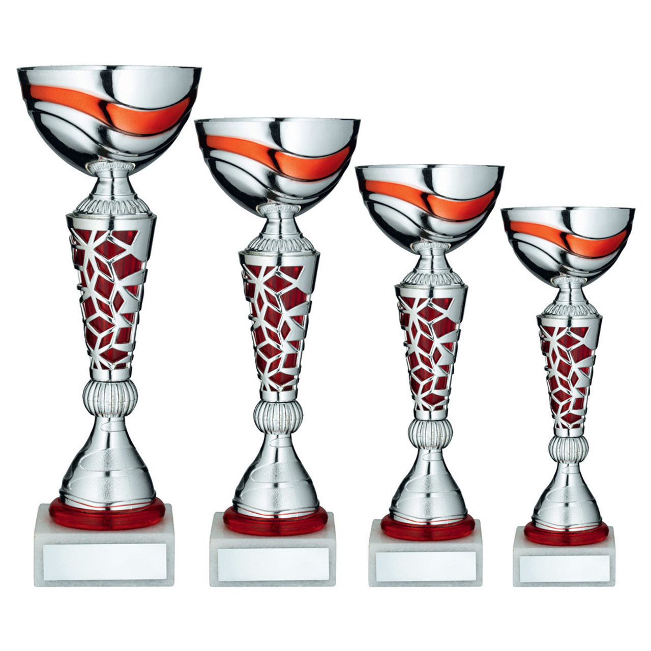 Silver & Red Multisport Cup in 4 Sizes