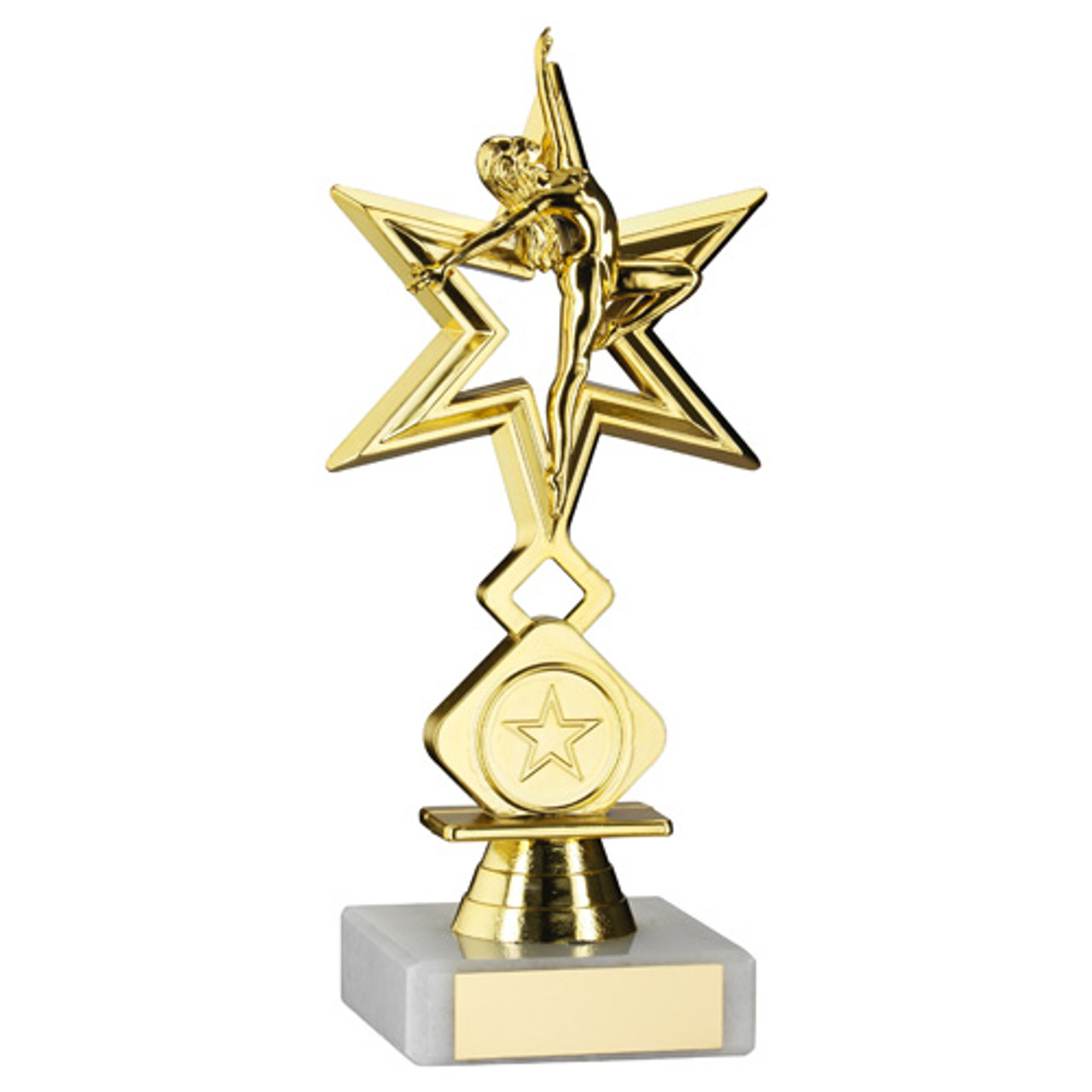 Dancer Star Gold Figure Award on Marble Base 7"