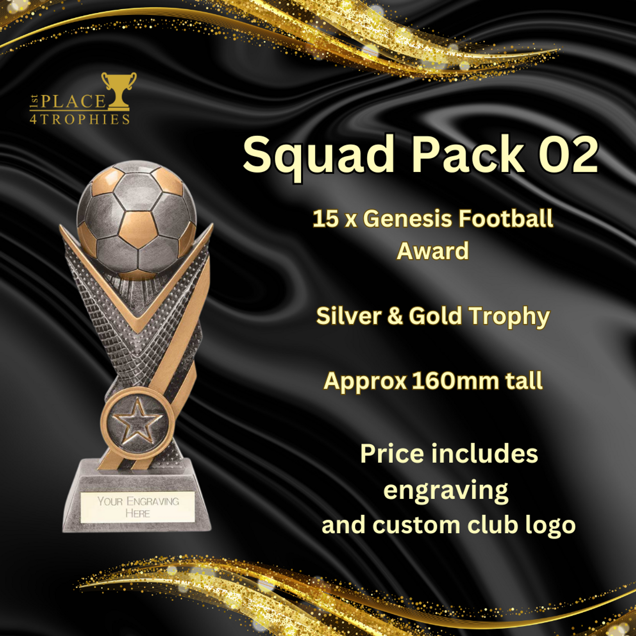 Football Squad Pack of 15 x Genesis Awards Job Lot Bulk Buy 
