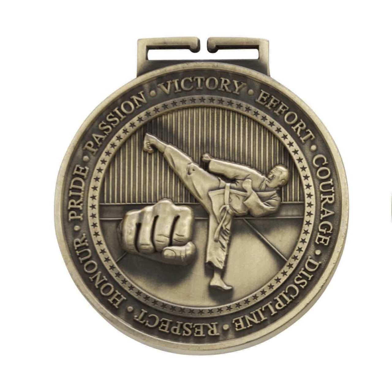 Olympia Karate Die-Cast Thick Metal Medal 70mm in Gold