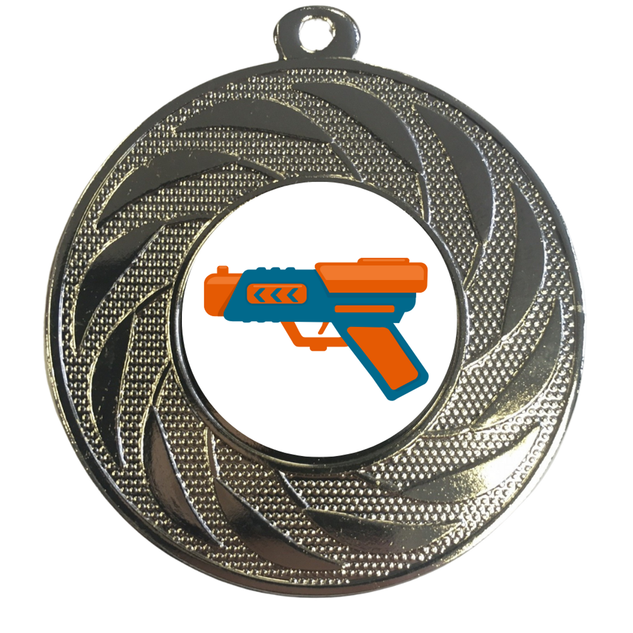 Nerf Gun Party Premium Medals 50mm Silver