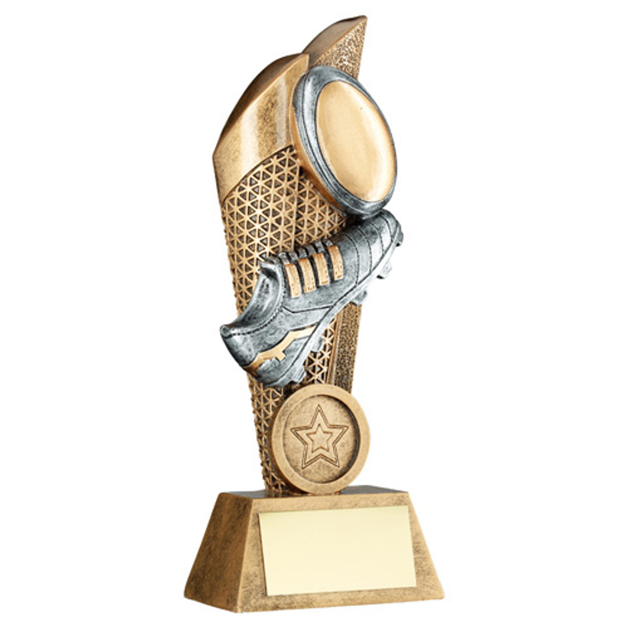  Rugby Boot & Ball Mesh Backdrop Trophy