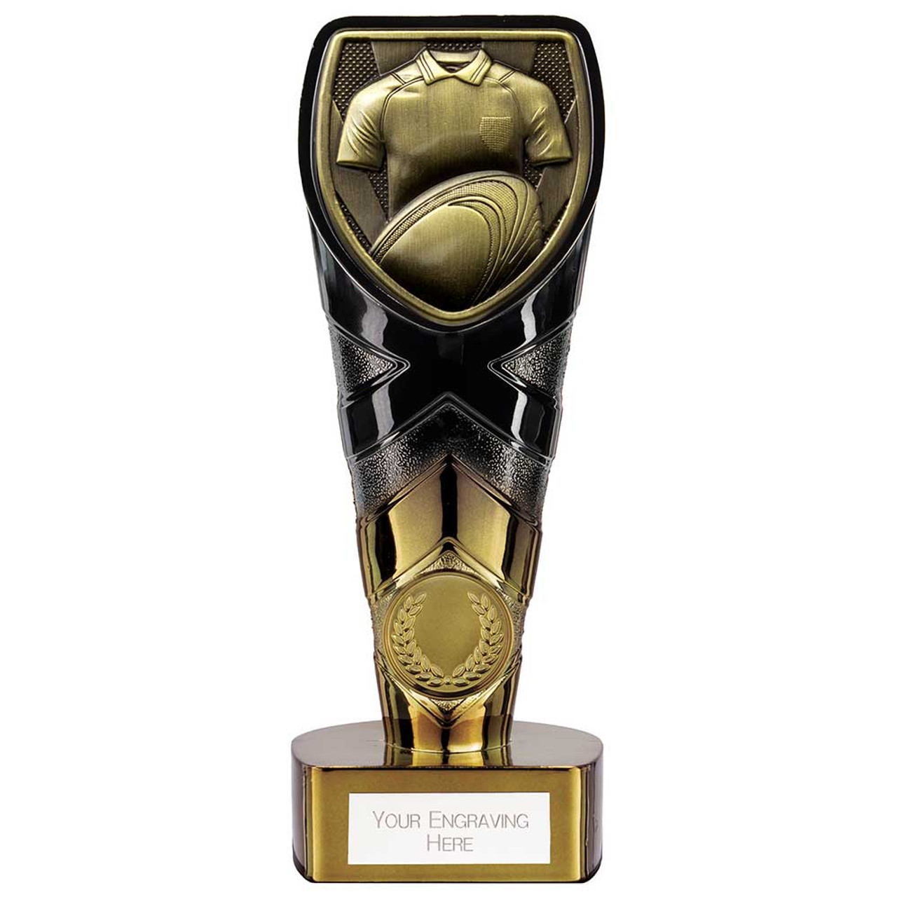 Rugby Award Black & Gold Fusion Cobra Trophy 