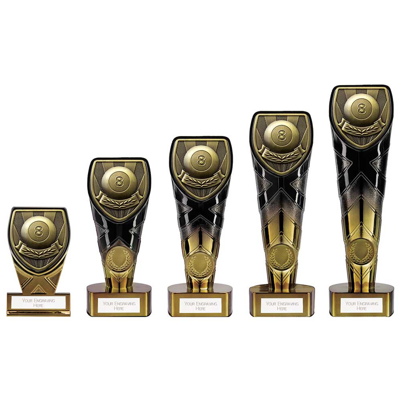 Pool 8 Ball Fusion Cobra Trophy in 5 Sizes
