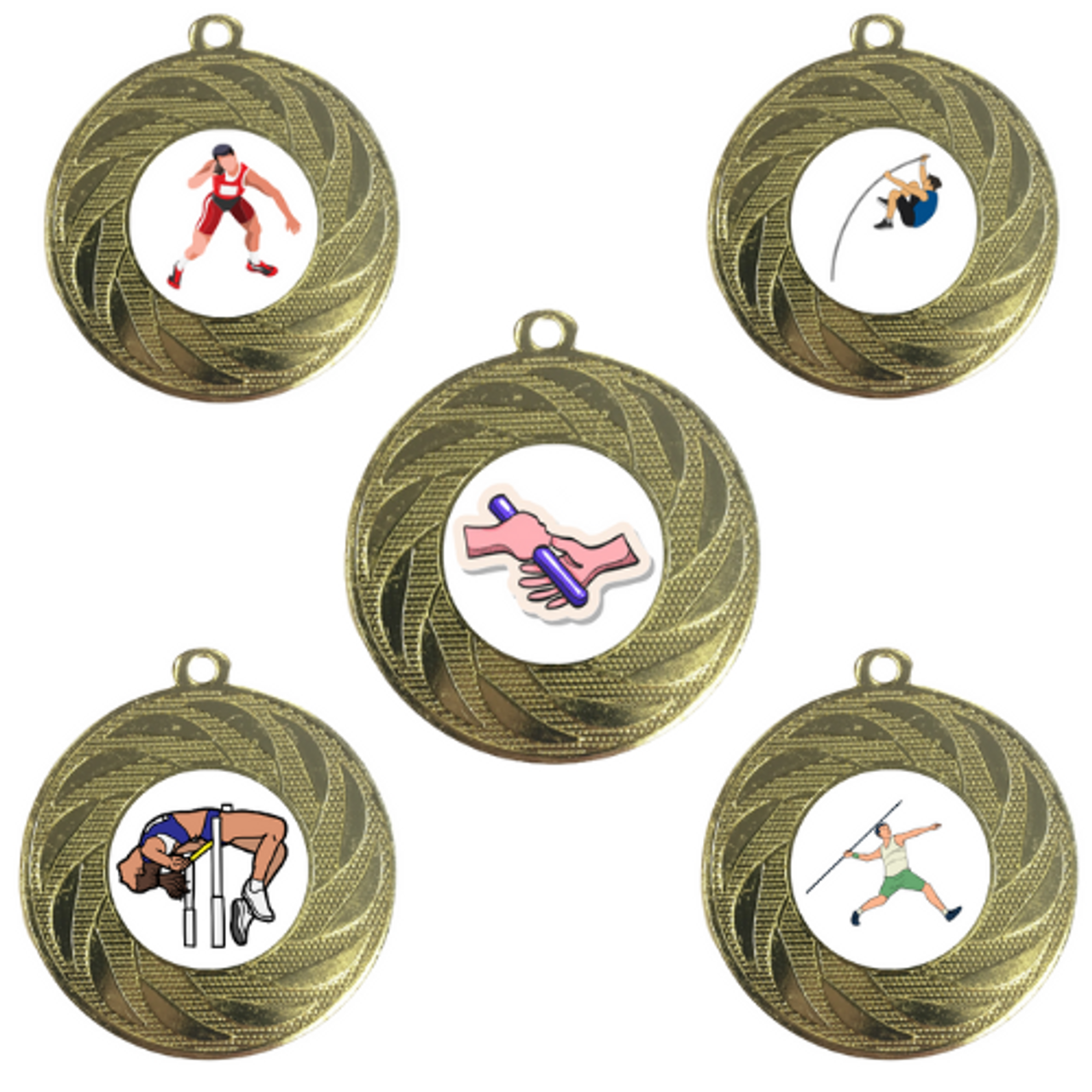 Athletics Premium Medals 50mm Track & Field Events