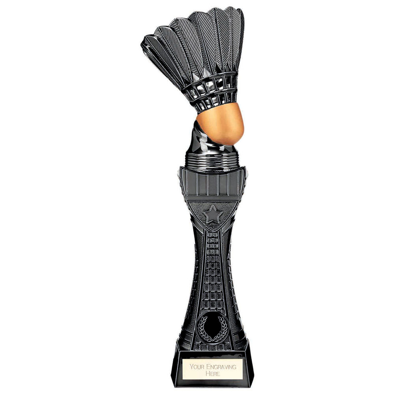 BLACK VIPER TOWER Badminton Trophy Custom Logo Free Engraving