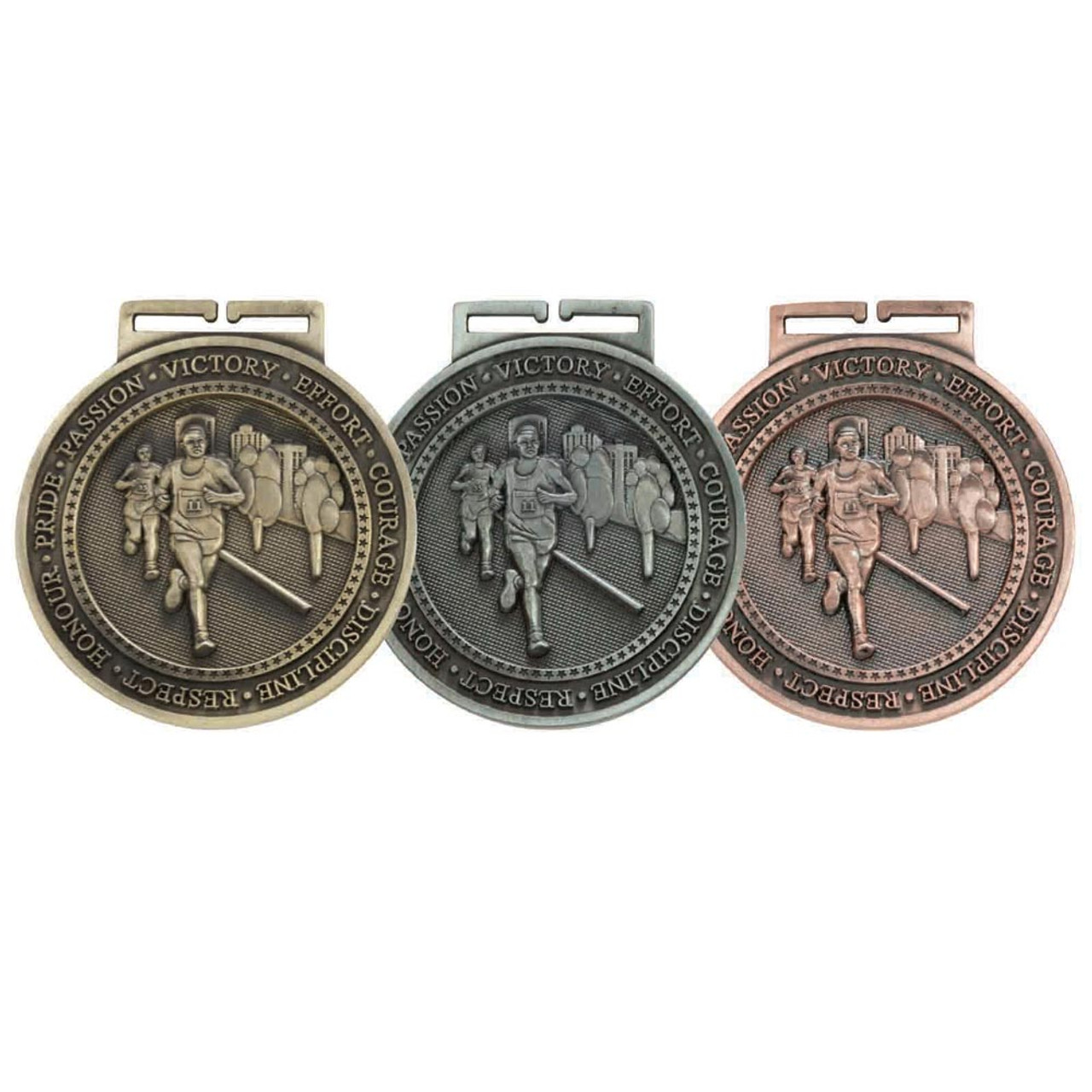 Stamped Iron Olympia Running Die-Cast Thick Metal Medal 60mm