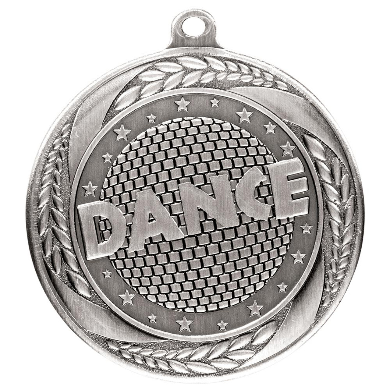 Silver Dance Medal Stamped Iron 55mm Award