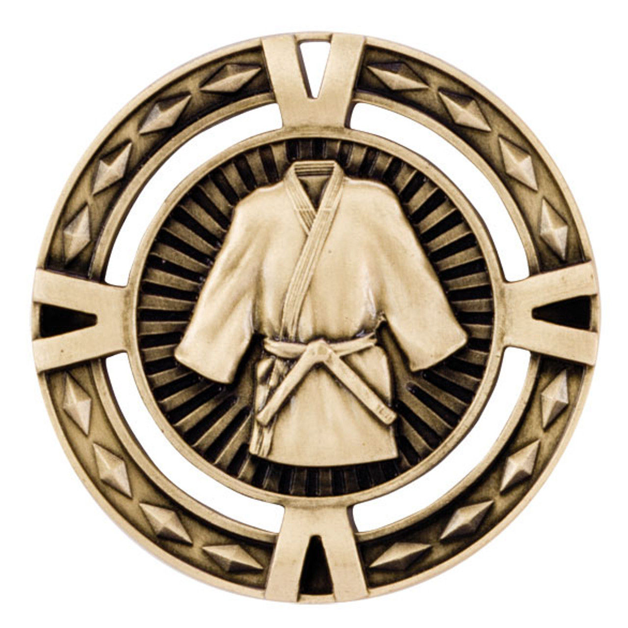 Gold Martial Arts Medal V-Tech 3D High Relief Zinc Alloy Award