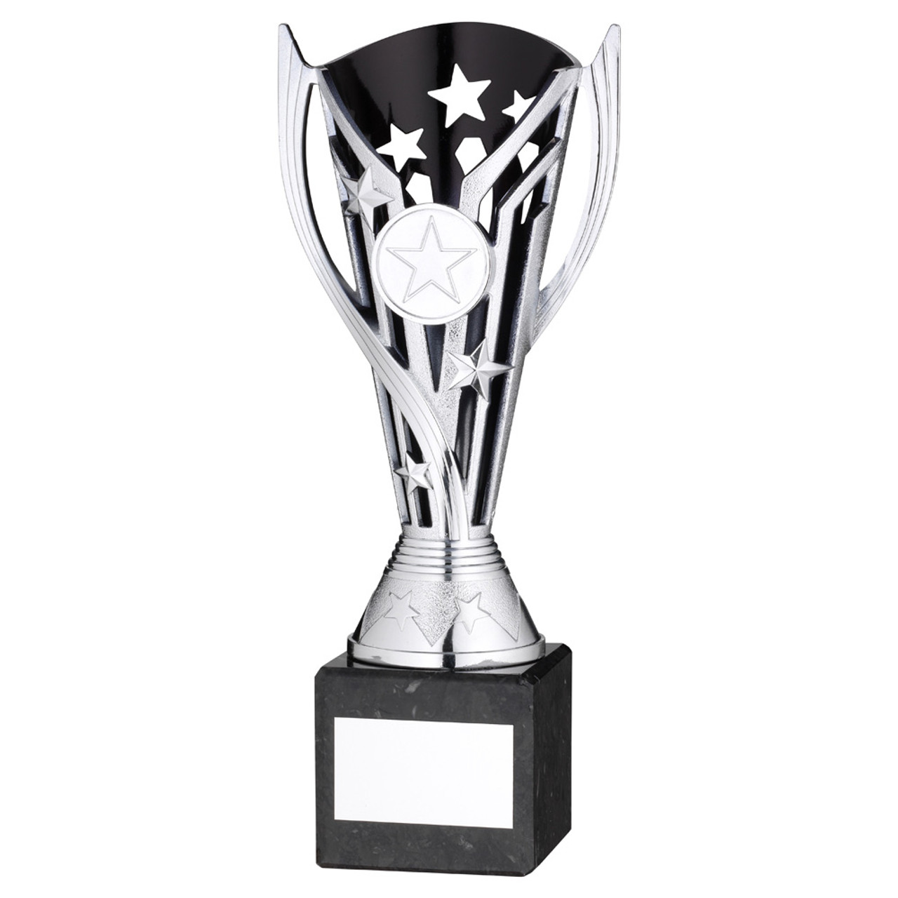 Large Silver & Black Plastic Flash Cup Budget Award