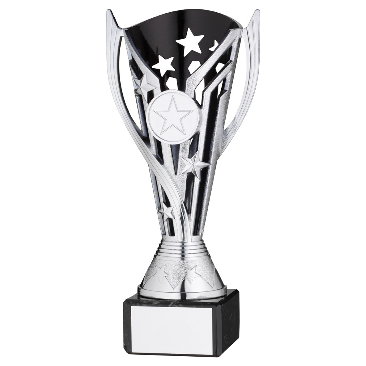 Medium Silver & Black Plastic Flash Cup Budget Award