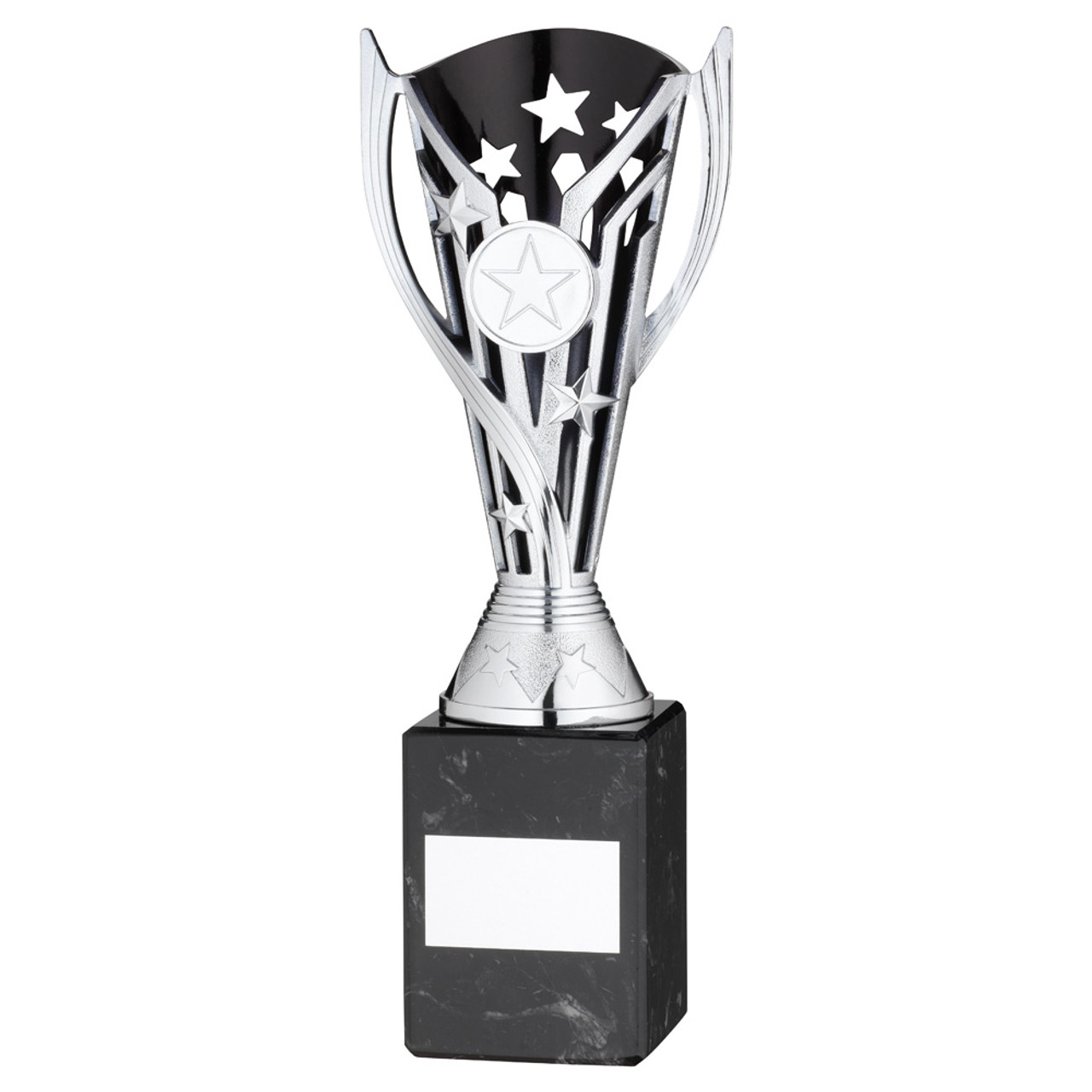 X Large Silver & Black Plastic Flash Cup Budget Award
