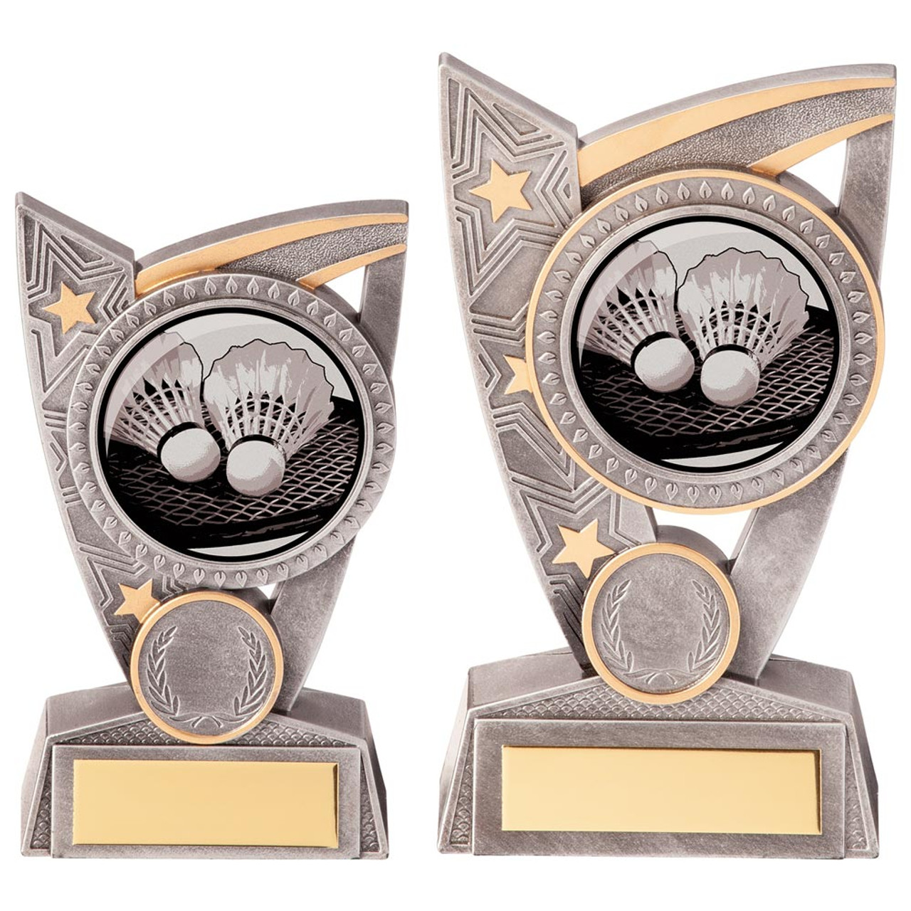 Badminton Silver & Gold Triumph Award in 2 Sizes 
