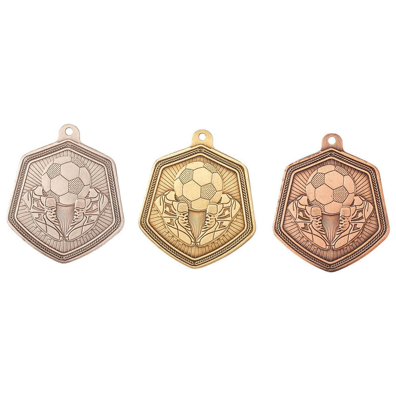 Football Medal Falcon Stamped Iron 65mm in 3 Colours