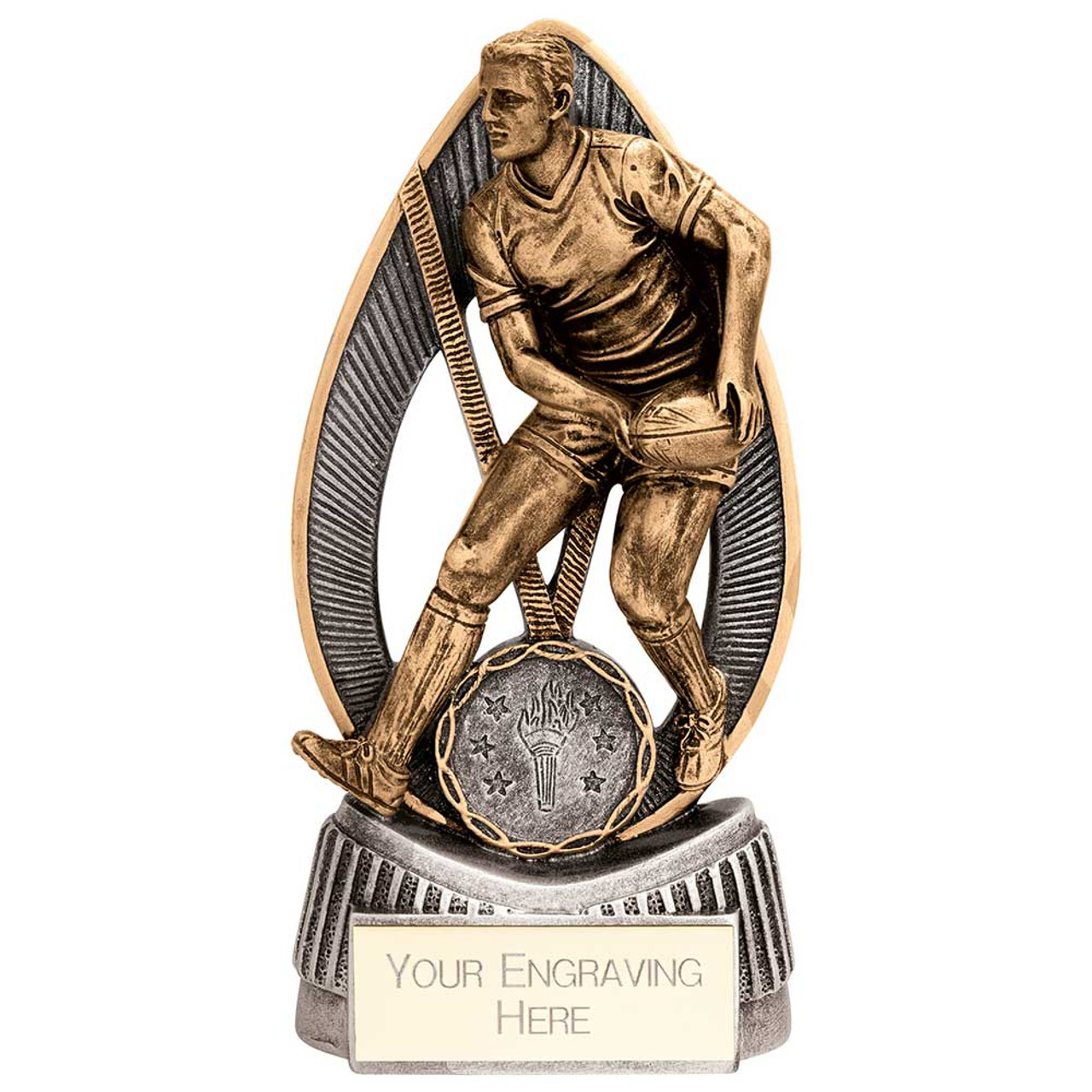 Rugby Award Male Figure 5.5" Havoc Trophy Silver & Bronze Prize Rugby League Rugby Union Rugby Club