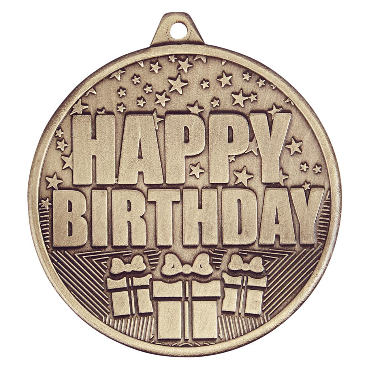 Happy Birthday Medal Cascade Iron Award 50mm Free Engraving Celebration Gift 18th 21st 30th 40th 50th 60th 70th 80th 90th