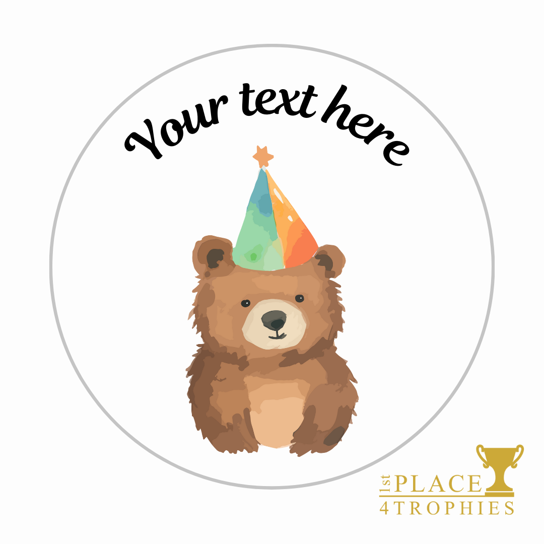 Custom Party Stickers at 1st Place 4 Trophies