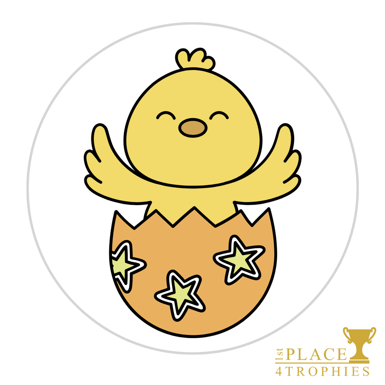 Easter Chick Egg Stickers Set of 30 at 1st Place 4 Trophies