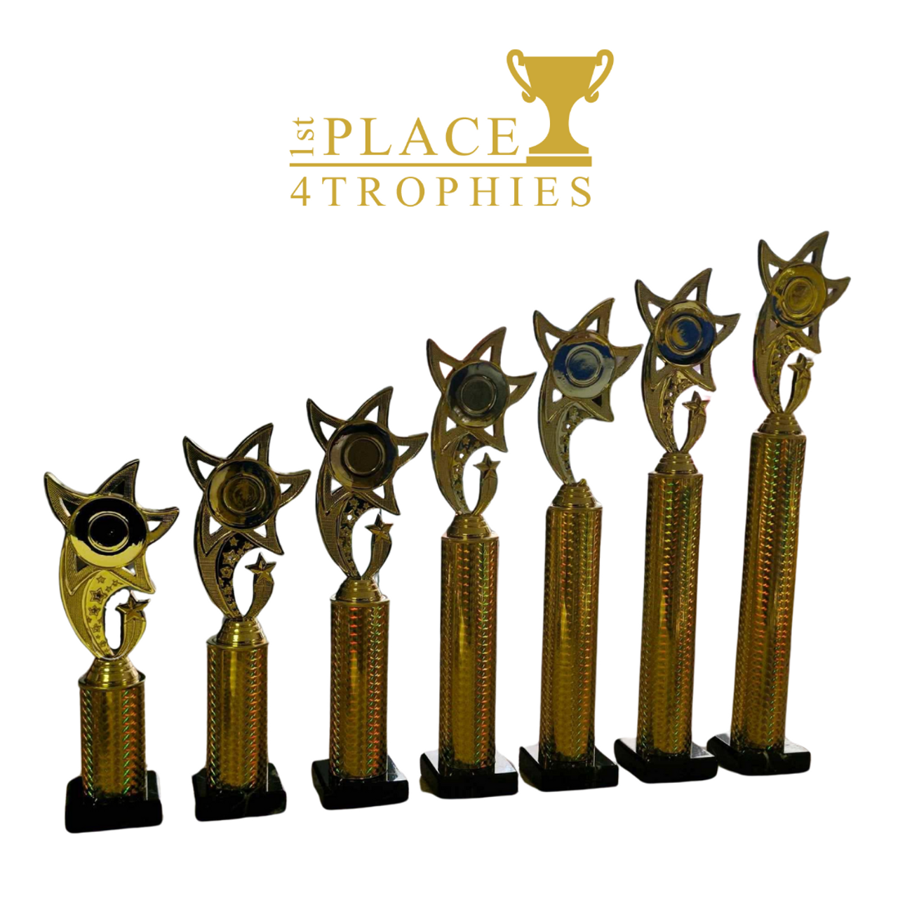 Star Column Trophy Free Personalised Engraving at 1st Place 4 Trophies Dance Award Cheerleading Gymnastics