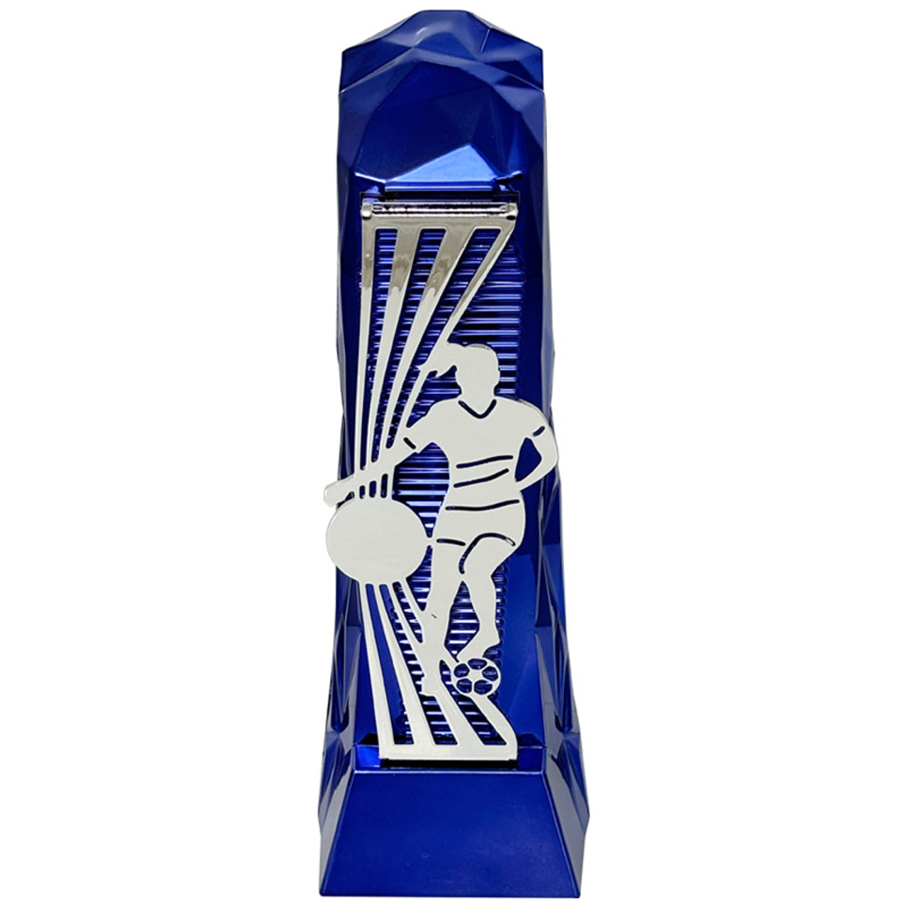 Girls' Football Henge Silver/Blue Trophy Free Personalised Engraving