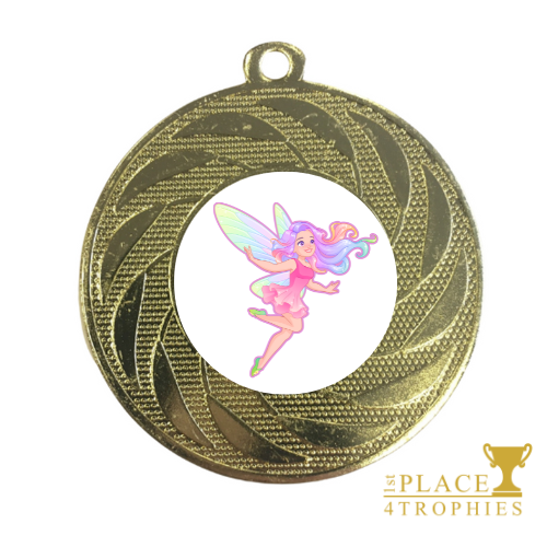 Fairy Medal Award Party Prize 50mm Personalised Engraving