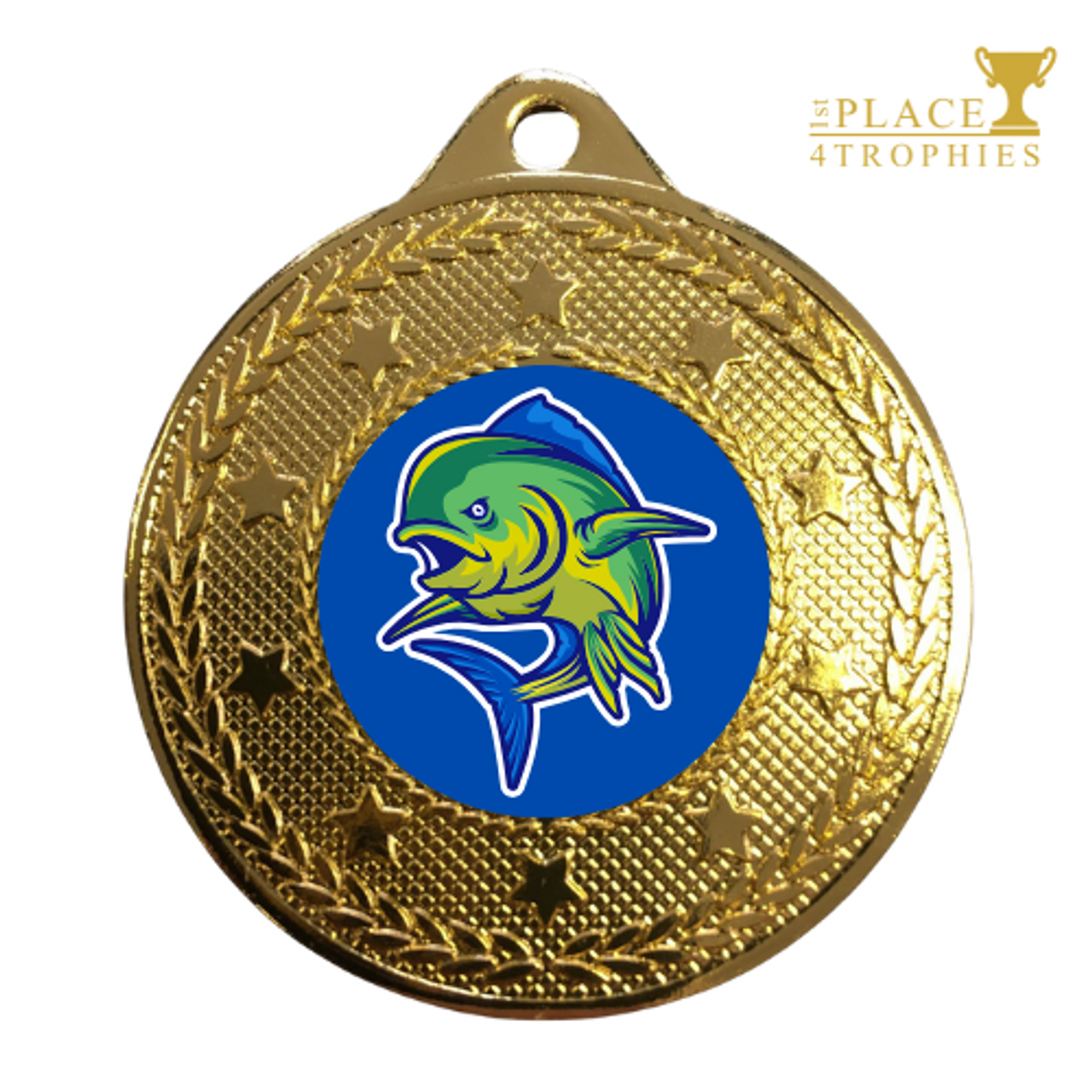 Mahi Mahi Medal Award Fishing Angling Sports Teams Competitions Free personalised engraving