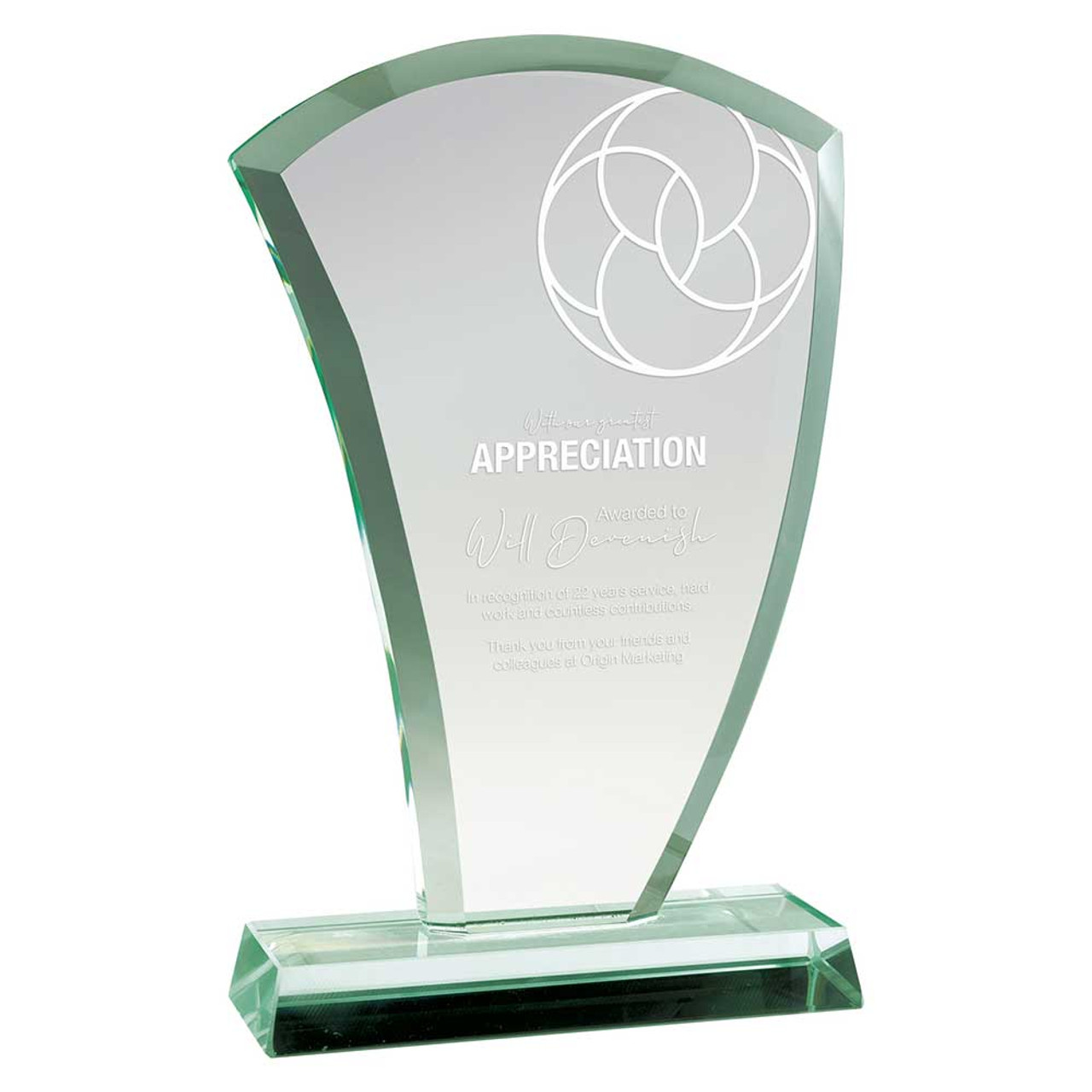 The Wave Jade Glass Award 190mm