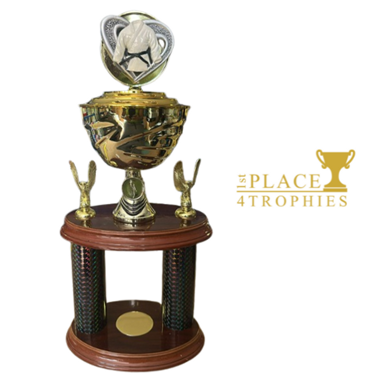 15.5" Martial Arts Gold Cup 2 Tier Tower Award