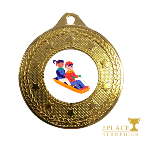 Sledging Medal Prize Gift Personalised Engraving