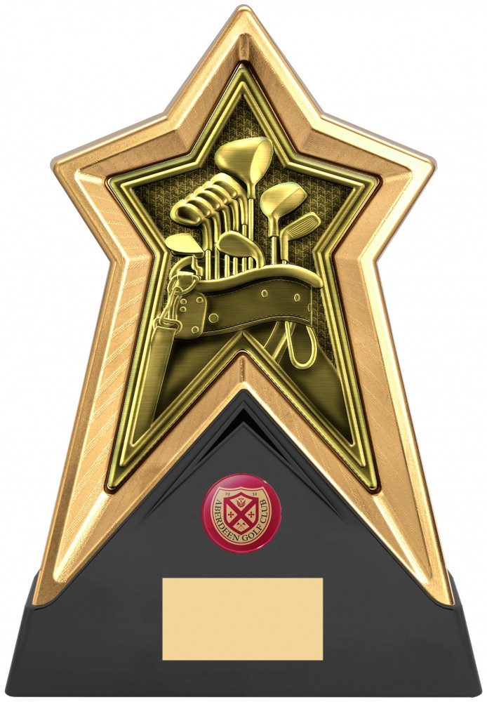 Golf Award Gold & Black Star Force 220mm