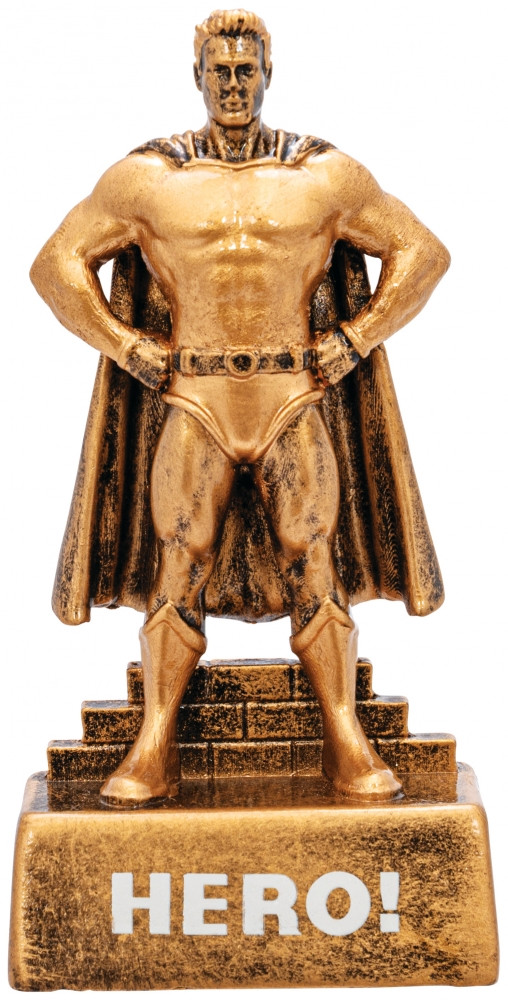 Hero Male Award Resin Trophy Personalised Engraving. 