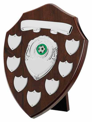 Cherry 7 Year Presentation Shield with 9 silver engraving plates