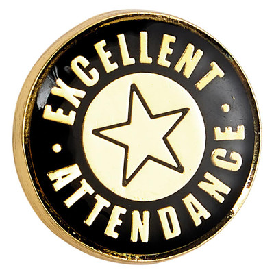 Attendance Round Badge - personalised award from 1st Place 4 Trophies