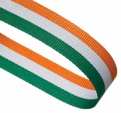 Green, White & Orange Ribbon - personalised award from 1st Place 4 Trophies