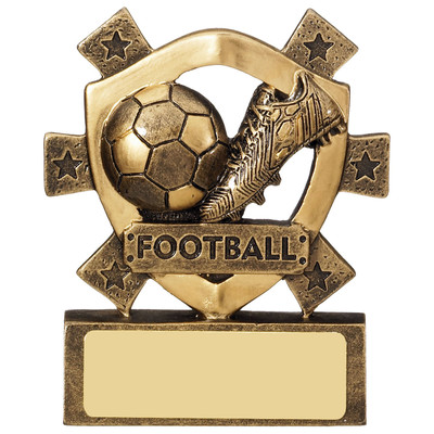 Miniature football budget cheap low cost Award boot and ball team trophy