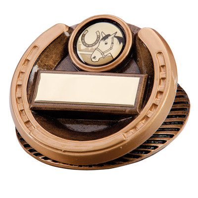 Endurance horse shoe award equestrian trophy