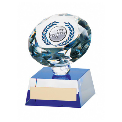 Solitaire Sports Crystal Award - personalised award from 1st Place 4 Trophies