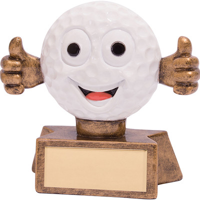 Smiler novelty comic golf ball fun trophy award 