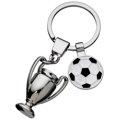 Football and trophy keyring perfect for footie fanatics.